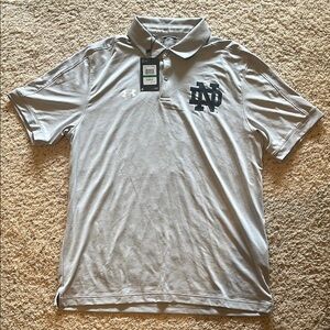 Under Armour Gray Notre Dame Polo Shirt (Rare Sample)